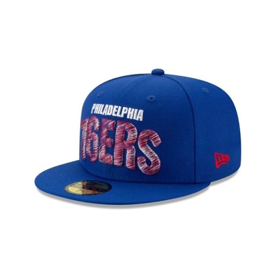 Sapca New Era Philadelphia 76ers NBA Raised Threads 59FIFTY Fitted - Albastri